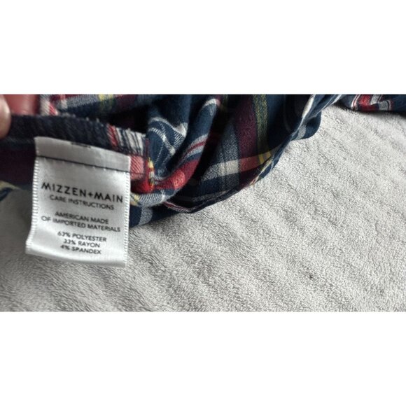 Mizzen+Main Spinnaker Collection Men Plaid Shirt Medium Trim Fit Button Down Red - Picture 4 of 8